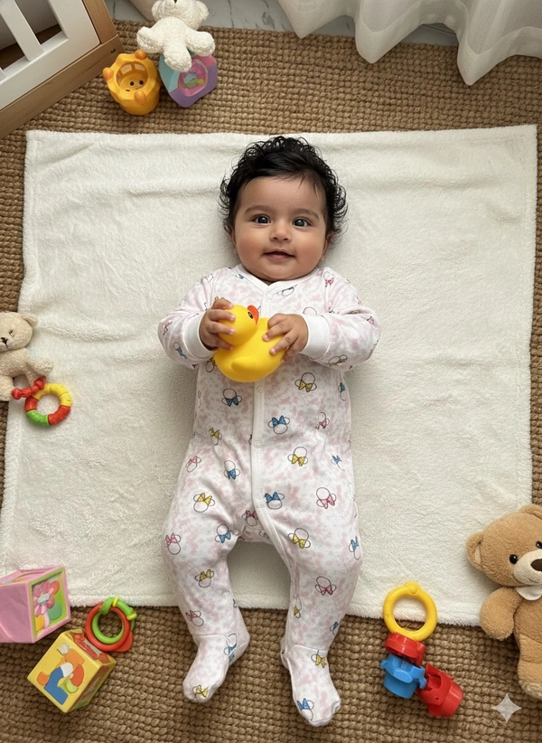 Surplus Baby Organic Cotton Ribbed Romper 043 for Newborns (0–3M | 3–6M | 6–9M | 9–12M)