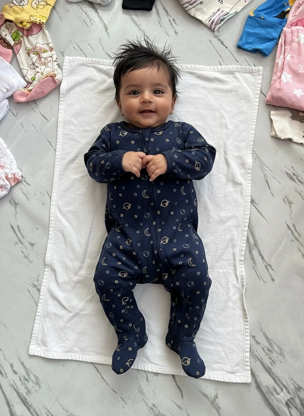 Surplus Baby Organic Cotton Ribbed Romper 042 for Newborns (0–3M | 3–6M | 6–9M | 9–12M)