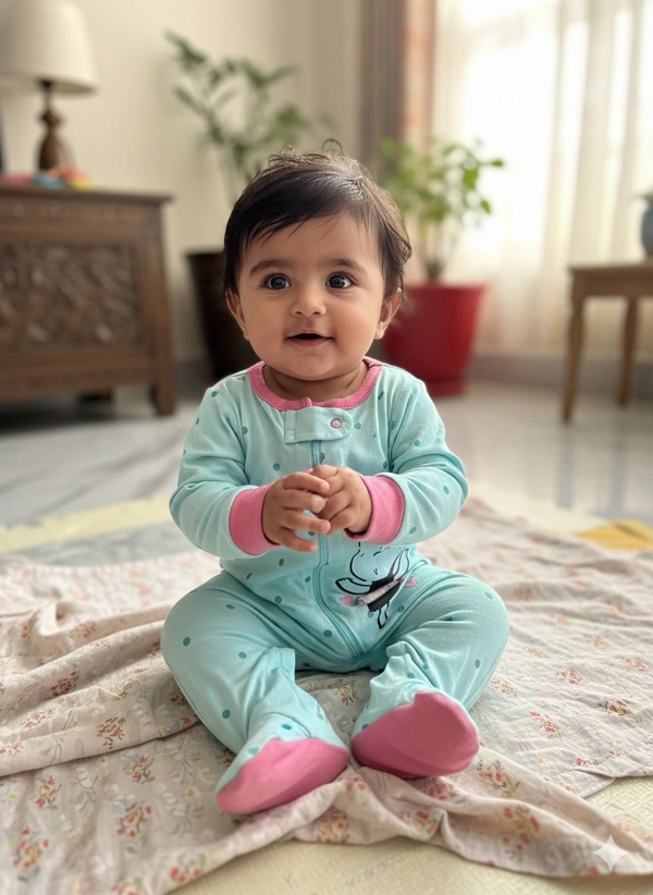 Surplus Baby Organic Cotton Ribbed Romper 038 for Newborns (0–3M | 3–6M | 6–9M | 9–12M)