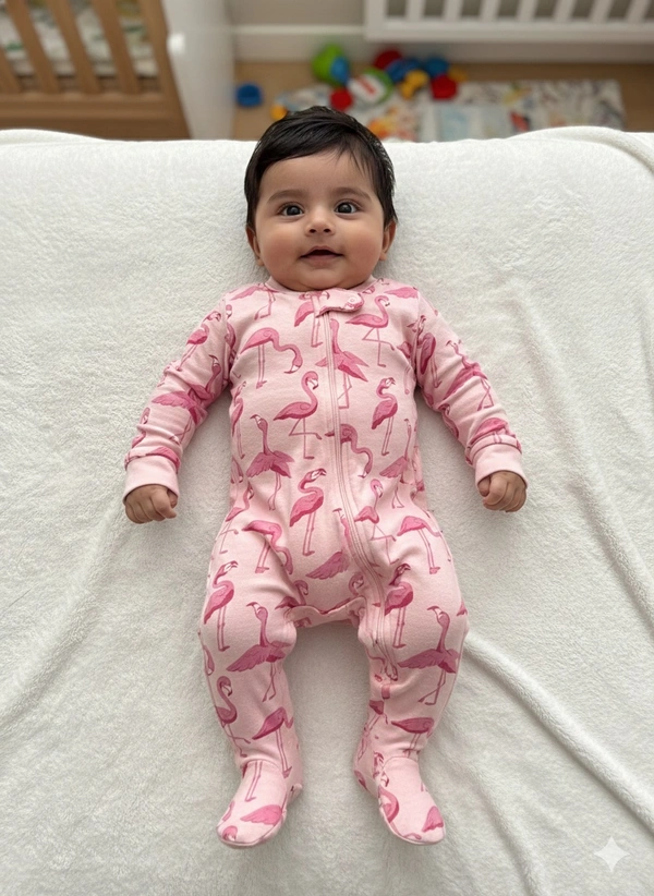 Surplus Baby Organic Cotton Ribbed Romper 035 for Newborns (0–3M | 3–6M | 6–9M | 9–12M)