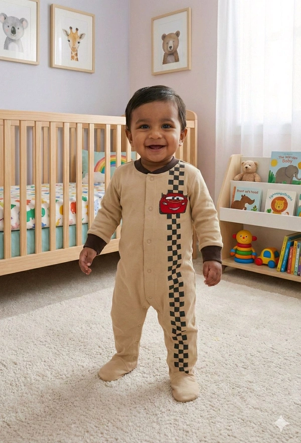 Surplus Baby Organic Cotton Ribbed Romper 076 for Newborns (0–3M | 3–6M | 6–9M | 9–12M) - Newborn - Newborn