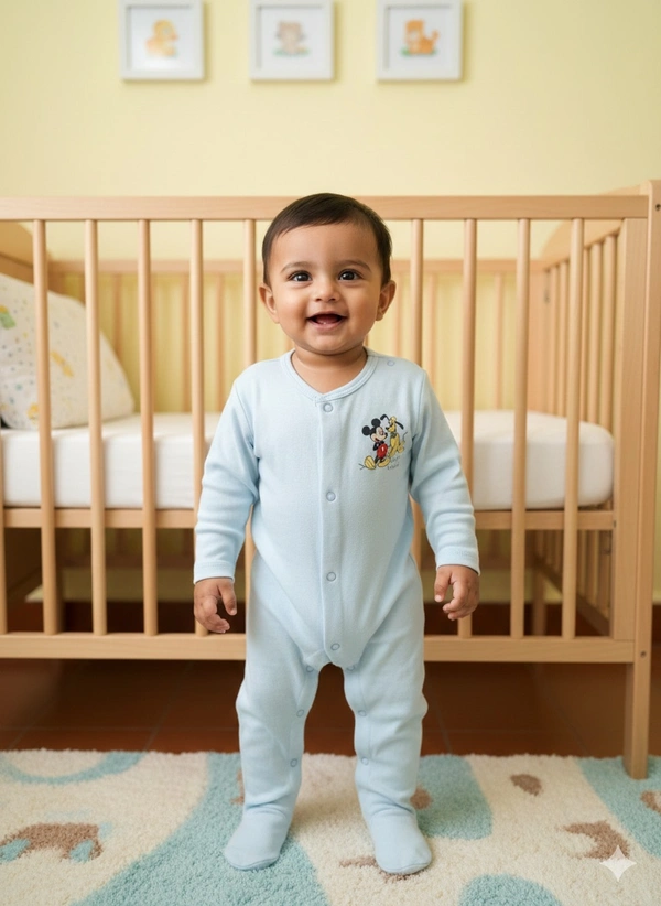 Surplus Baby Organic Cotton Ribbed Romper (075) for Newborns (0–3M | 3–6M | 6–9M | 9–12M) - 3-6 Months - 3-6 Months - 3-6 months