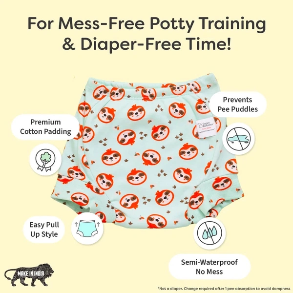 superbottoms Padded Underwear for Potty Training & Mess-Free Diaper-Free time | Prevents Pee Puddles | 3 Layers of Premium Cotton Padding (No Sponge) | Pull-up Style Potty Trainers (Pack of 3) unisex - Size: 3 (3-4 Years), Pack of 3