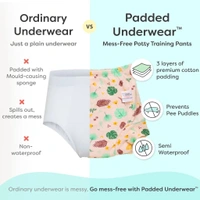 superbottoms Padded Underwear for Potty Training & Mess-Free Diaper-Free time | Prevents Pee Puddles | 3 Layers of Premium Cotton Padding (No Sponge) | Pull-up Style Potty Trainers (Pack of 3) unisex - Size: 3 (3-4 Years), Pack of 3