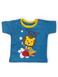 Sky-High Safari: Toddler Crewneck T-Shirt (Cobalt Blue) - 18-24 months