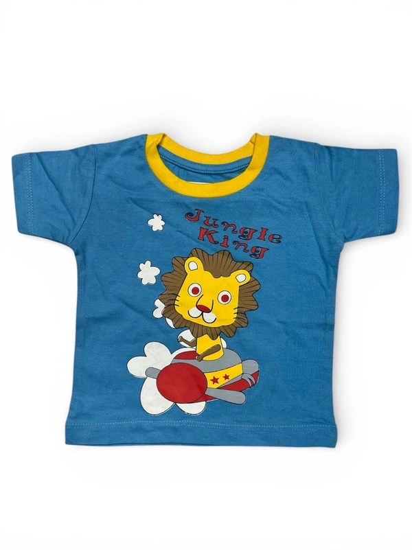 Sky-High Safari: Toddler Crewneck T-Shirt (Cobalt Blue) - 18-24 months