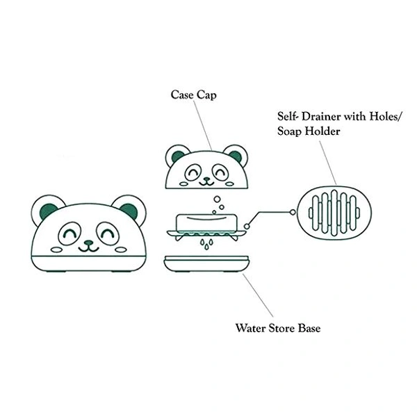 Cartoon Soap Case Bathtub Soap Box, Soap Dish Holder for Kids, Bathroom Soap Stand, Soap Stand with Cover