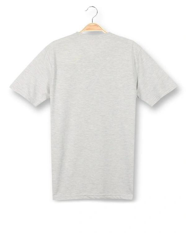 Cotton Rich Round Neck Graphic Print T-Shirt For Mens - STRONG - M, Grey