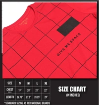 Cotton Rich Round Neck Printed T-shirt Men-Give Me Space - XL, Red