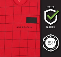 Cotton Rich Round Neck Printed T-shirt Men-Give Me Space - XL, Red