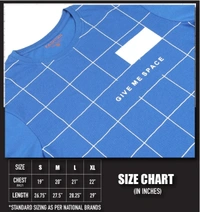 Cotton Rich Round Neck Printed T-shirt Men-Give Me Space - XL, Blue