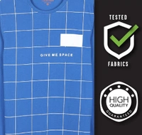 Cotton Rich Round Neck Printed T-shirt Men-Give Me Space - XL, Blue
