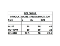 Top and Dhoti Style Bottom Night Suit/Nighty/Nightdress/Night Gown for Women and Girls - L, Red