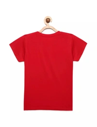 Cotton Half Sleeves Graphic Print T-Shirts For Girls-My Only Limit Is Myself - 11-12 Years(34), Red