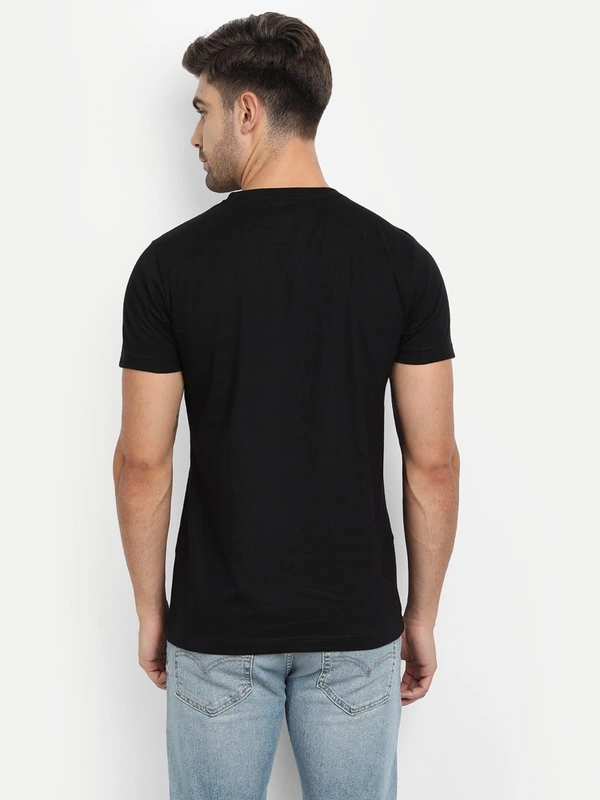Cotton Half Sleeves Graphic Print T-Shirt for Mens Black-Smoker - L, Black