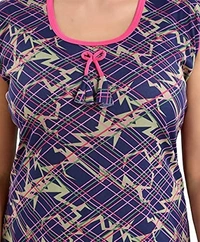 Sarina Half Sleeves All Over Print Top And Maxi Dhoti Style Bottom Night Suit For Women-LINING - L, Pink