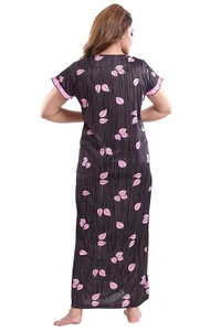 Sarina V Neck Floral Print Night Gown For Women - XL, LIGHT PINK