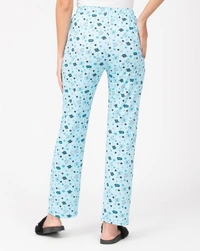 Nightwear/Casual Printed Pajama For Women - S, Light Blue