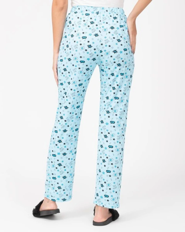 Nightwear/Casual Printed Pajama For Women - S, Light Blue