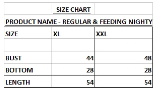 Poly Viscose U Neck Printed Straight Cut Night Gown For Women - XL, Multicolor 1