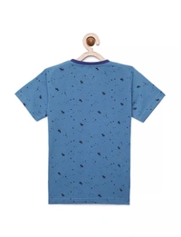 100% Cotton Half Sleeves Graphic Print T-Shirts for Boys - 5-6 Years(26), Multicolor