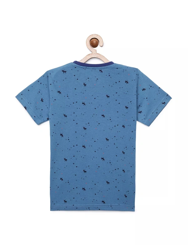 100% Cotton Half Sleeves Graphic Print T-Shirts for Boys - 5-6 Years(26), Multicolor