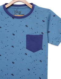 100% Cotton Half Sleeves Graphic Print T-Shirts for Boys - 5-6 Years(26), Multicolor