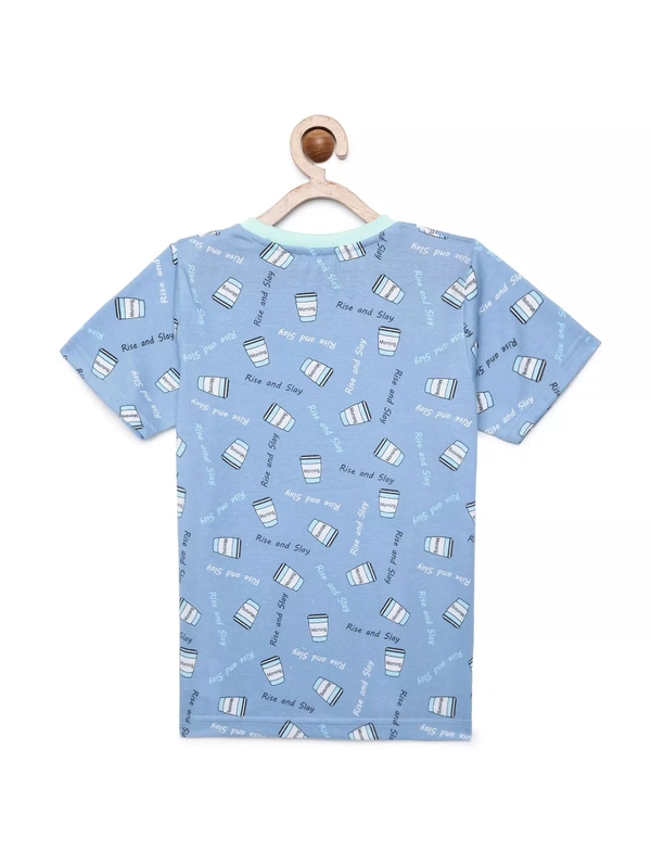 100% Cotton Half Sleeves Graphic Print T-Shirts for Boys - 4-5 Years(24), Multicolor