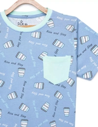 100% Cotton Half Sleeves Graphic Print T-Shirts for Boys - 4-5 Years(24), Multicolor