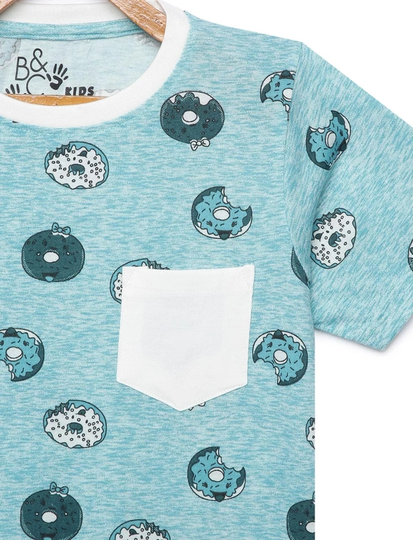 100% Cotton Half Sleeves Graphic Print T-Shirts for Boys - 7-8 Years(28), Multicolor