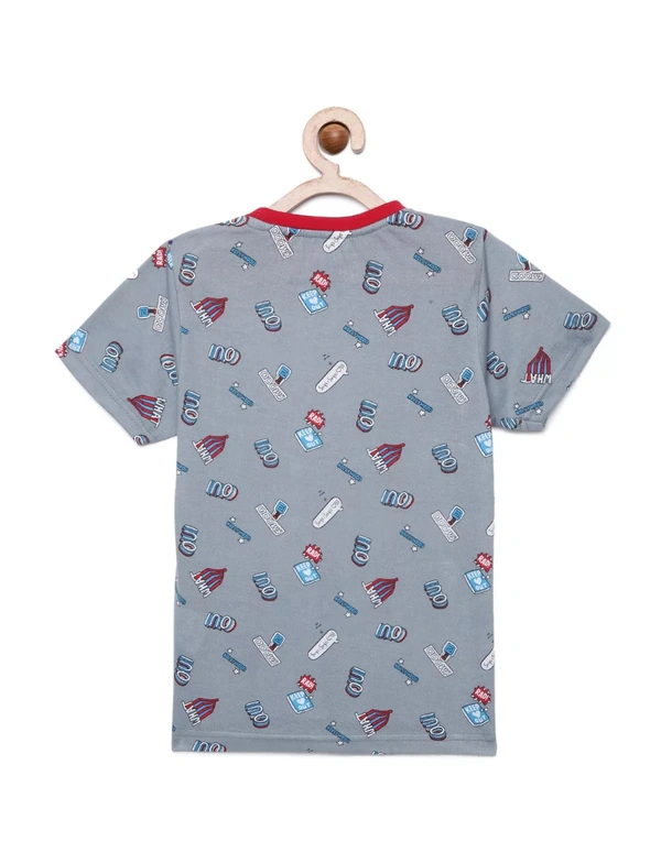 100% Cotton Half Sleeves Graphic Print T-Shirts for Boys - 3-4 Years(22), Multicolor