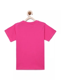 100% Cotton Half Sleeves Graphic Print T-Shirts For Girls-Little Princess - 4-5 Years(24), Pink