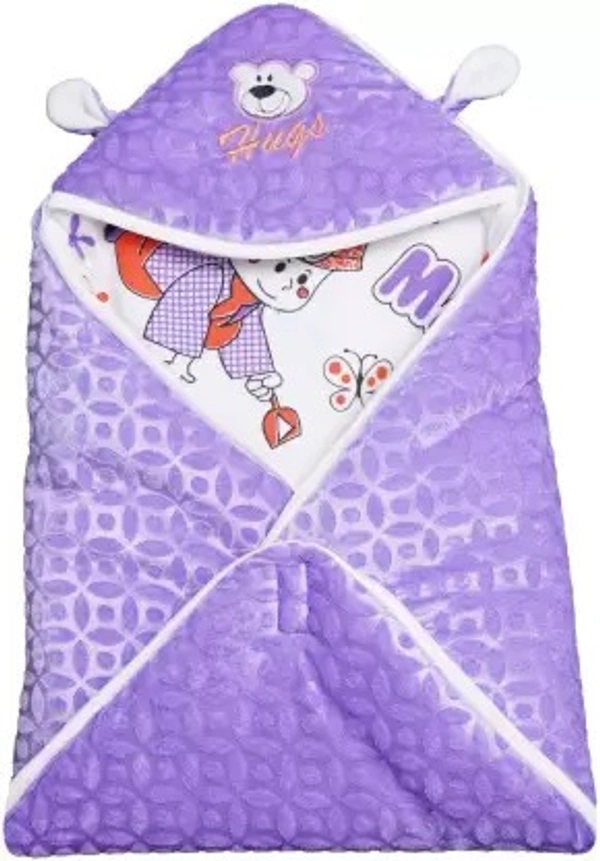 Cotton Blend Cartoon Printed Blanket For 0-2 Years Baby - Free Size, Purple