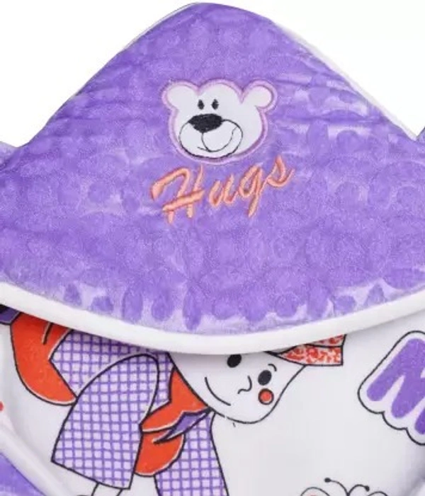 Cotton Blend Cartoon Printed Blanket For 0-2 Years Baby - Free Size, Purple