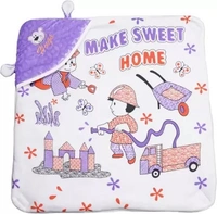 Cotton Blend Cartoon Printed Blanket For 0-2 Years Baby - Free Size, Purple