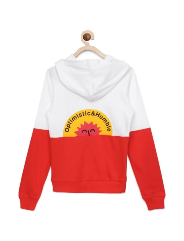 Premium Quality Kids Unisex Red/White Hooded Sweatshirt - 9-10 Years(32), Multicolor
