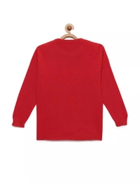 Jacquard Print Sweater / Winterwear For Girls - RED - 9-10 Years(32), Red