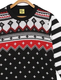 Jacquard Print Winter Wear/Sweater For Girls-BLACK - 9-10 Years(32), Black
