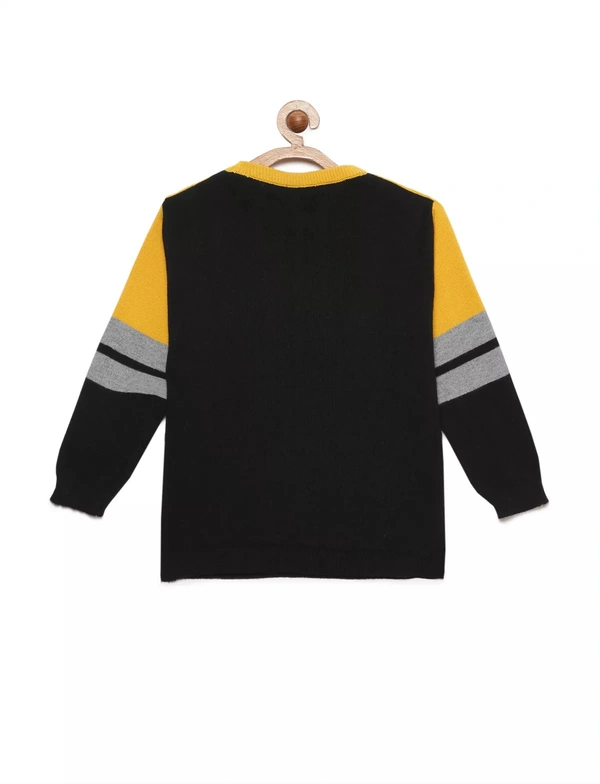 8 Single Poly Full Sleeves Regular Print Sweater For Boys - 4-5 Years(24), Mustard