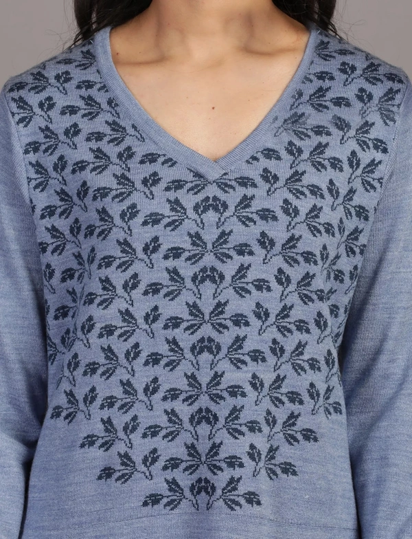 Winter Wear Acrylic Acro Wool Knee Length Straight Kurti For Women-Winter Collection -BLUE (Size - M/L And XL/XXL) - XL/2XL, Blue