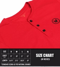 Cotton Rich Henley Neck Logo Print T-Shirt for Men - RED - Medium (M), Red