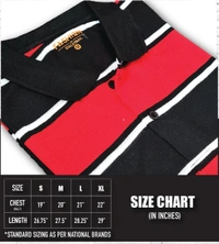 Cotton Rich Collar Neck Striped T-Shirt Men-Black And Red - Medium (M), Red & Black