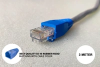 CAT 6 LAN Cable With RJ45 Connector And RJ45 Rubber Hood - 3 Meter