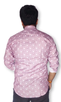 Sanganeri All Over Floral Print Heavy Makhmal Full Sleeves Shirt for Mens - L