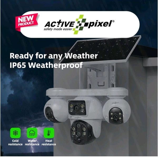 Active Pixel 4G Solar Pan-Tilt-Zoom Camera|| 4 Camera|| 5 Lense || 10x Zoom