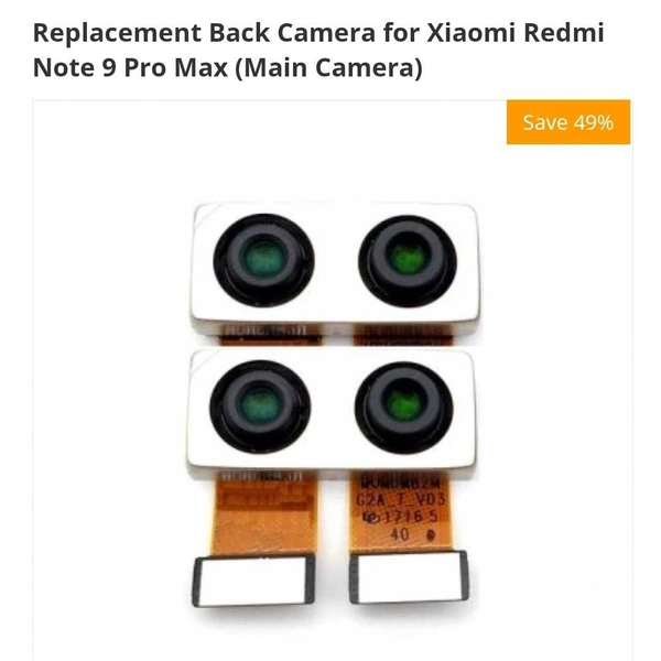 Redmi Mi/Redmi Note 9 Pro Max Original Main Back Camera – 14 Days Warranty