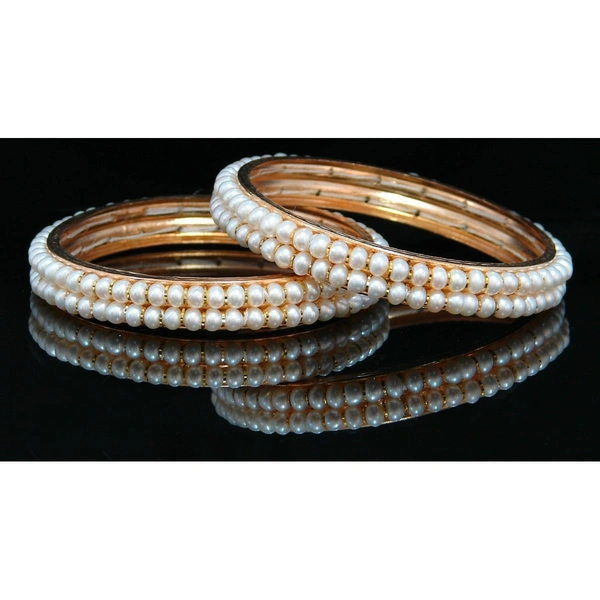 2 Layer Half Round Pearl Bengals - PBG153 - Golden, White, 2.2
