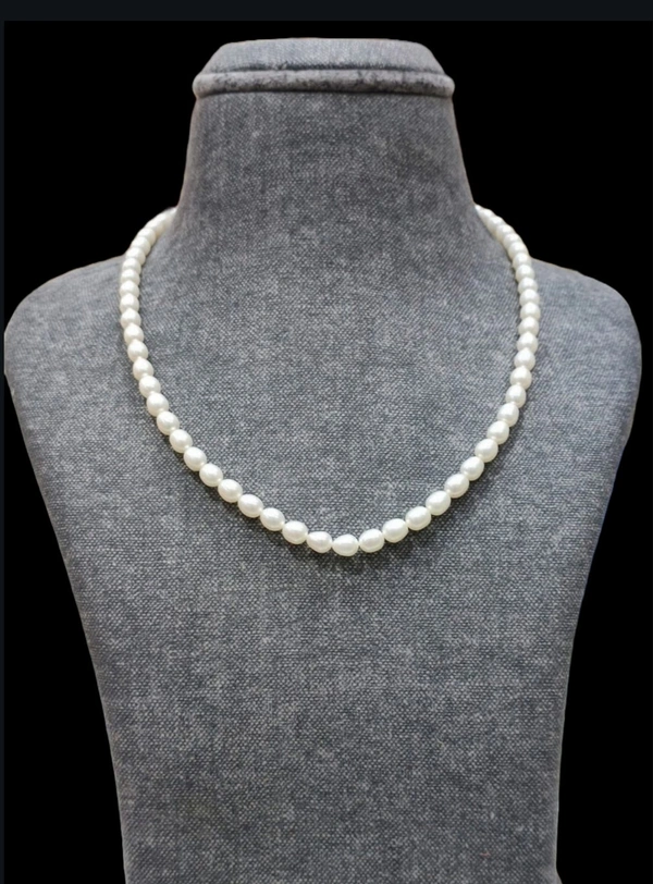 1 Layer Oval Pearl Mala - PM103