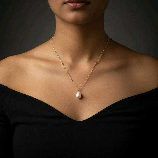 1 Pearl Silver Plated Chain - PC102