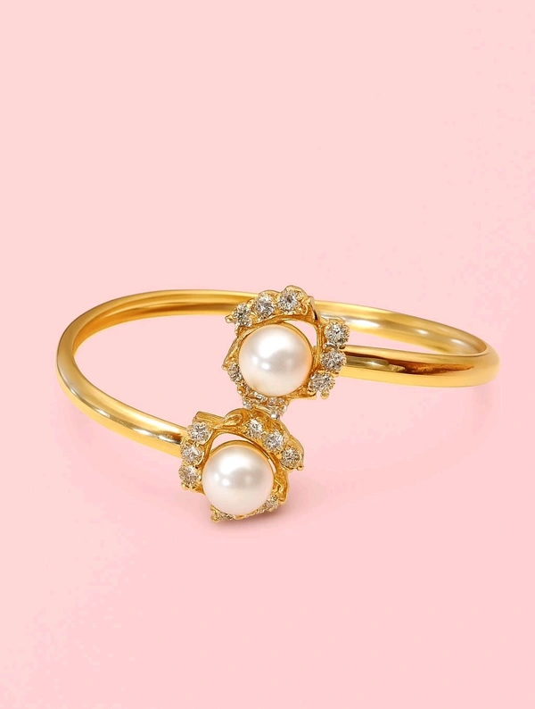 Pearl Bracelet - PB155 - Gold, Adjustable, White